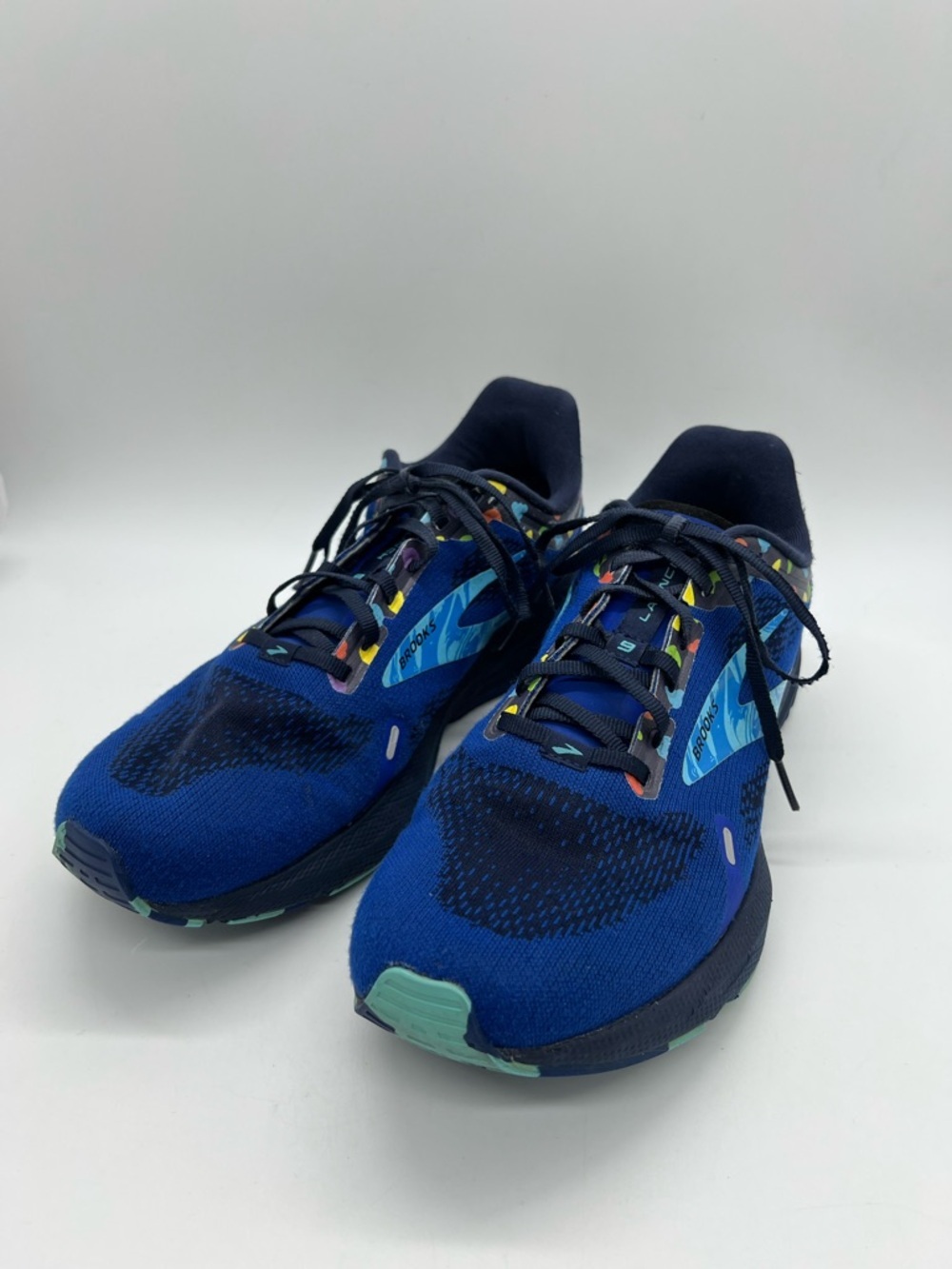 Brooks Men's Navy and Teal Launch 9 Bowl O Brooks Running Shoes Size 10.5